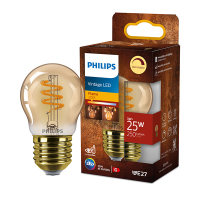 Signify Philips LED lamp E27 | Kogel P45 | Filament | Goud | 1800K | Dimbaar | 3W (25W)  LPH03310
