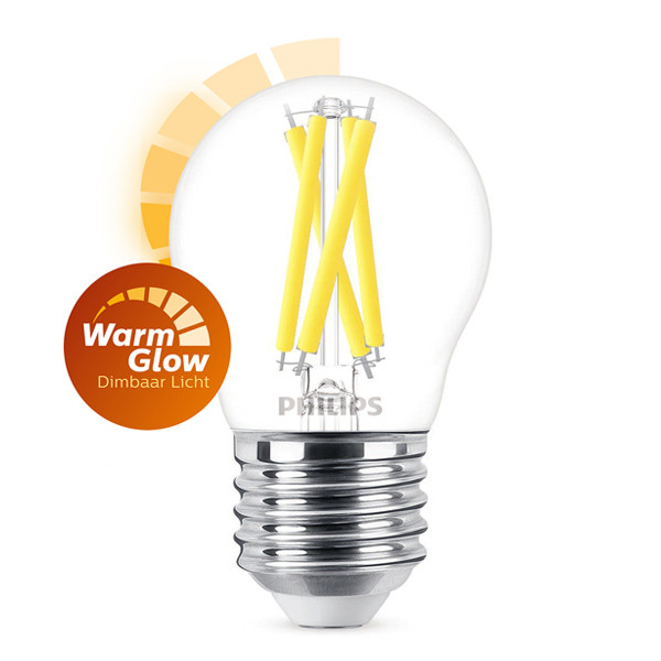 Signify Philips LED lamp E27 | Kogel P45 | WarmGlow | Filament | 2200-2700K | 5.9W (60W)  LPH02547 - 1