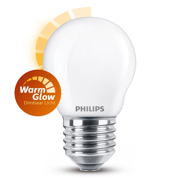 Gecomprimeerd Architectuur Airco Philips LED lamp E27 | WarmGlow | Kogel P45 | Mat | 2200-2700K | 3.4W (40W)  Signify 123led.nl