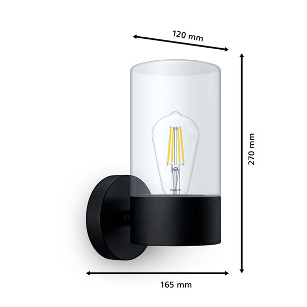 Signify Philips myGarden Solar wandlamp E27 | Flareon | IP44 | Zwart  LPH03545 - 3