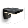 Signify Philips myGarden Solar wandlamp met sensor | Zonal | 3000K | Ultra Efficient | Vierkant | IP44 | Zwart  LPH03543 - 3