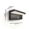Signify Philips myGarden wandlamp met sensor | Bustan | 2700K | Ultra Efficient | IP44 | 3.8W | Antraciet  LPH03511 - 3