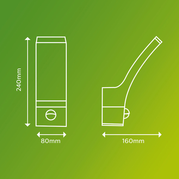 Signify Philips myGarden wandlamp met sensor | Splay | 2700K | Ultra Efficient | IP44 | 3.8W | Antraciet  LPH03522 - 3