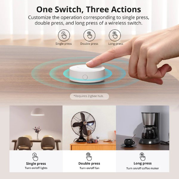 Sonoff Draadloze schakelaar | Batterij | Zigbee LSO00028 - 3
