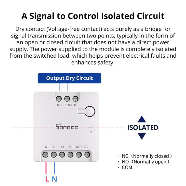 Sonoff Slimme schakelaar | Droogcontact | WiFi | Matter LSO00014 - 4