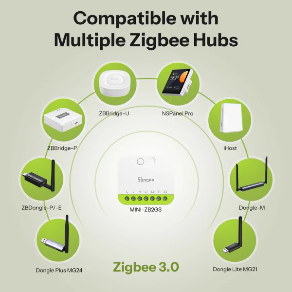 Sonoff Slimme schakelaar 2-voudig | 10A | Zigbee LSO00016 - 7