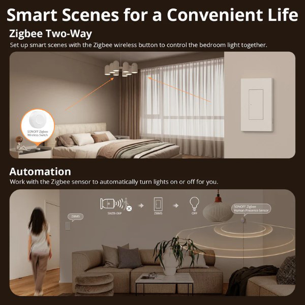 Sonoff Slimme wandschakelaar | 10A | Wit | Zigbee LSO00025 - 3