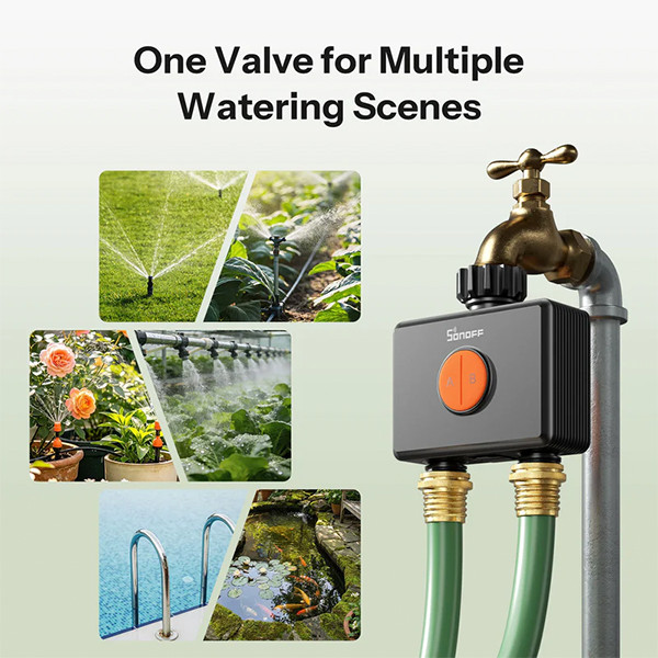 Sonoff Slimme waterregelaar | Hydro DUO | Met debietmeter | IP65 | Zigbee LSO00020 - 2