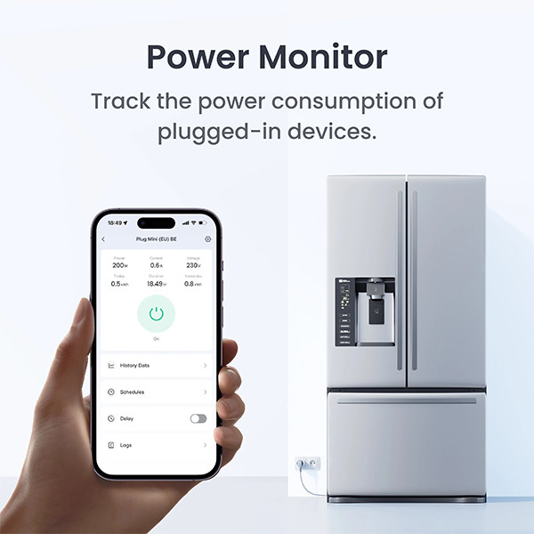 SwitchBot Slimme stekker | 16A | Energiemeting | WiFi LSW00020 - 4