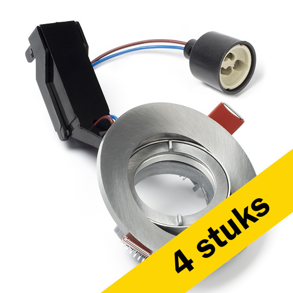 Sylvania Aanbieding: 4x Inbouwarmatuur Lumiance Inset Trend Swing Indoor GU10 (Geborsteld aluminium, IP44)  LSY00030 - 1