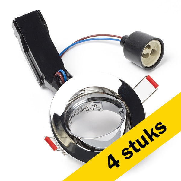 Sylvania Aanbieding: 4x LED Spot Armatuur GU10 | Lumiance Inset Trend 75 Swing | Chroom | Sylvania  LSY00012 - 1