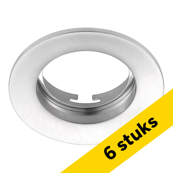 Sylvania Aanbieding: 6x Sylvania Inset Trend 62 Flush GU10 armatuur | Ø 78 mm | IP23 | Nikkel  LSY00745 - 1