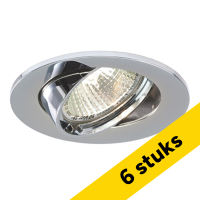 Sylvania Aanbieding: 6x Sylvania Inset Trend 75 GU10 armatuur | Ø 83 mm | IP23 | Chroom  LSY00741