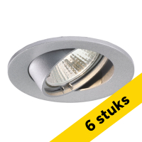 Sylvania Aanbieding: 6x Sylvania Inset Trend 75 GU10 armatuur | Ø 83 mm | IP23 | Zilver  LSY00739