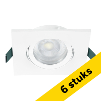 Sylvania Aanbieding: 6x Sylvania Inset Trend 75 GU10 armatuur | Vierkant | IP44 | Wit  LSY00759