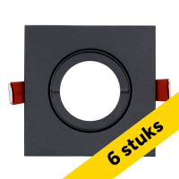 Sylvania Aanbieding: 6x Sylvania Inset Trend 75 GU10 armatuur | Vierkant | IP44 | Zwart  LSY00757