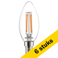 Sylvania Aanbieding: 6x Sylvania LED lamp E14 | Kaars C35 | Filament | 2700K | 4.5W (40W)  LSY00403