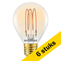 Sylvania Aanbieding: 6x Sylvania LED lamp E14 | Kogel G45 | Vintage | Goud | 2000K | Dimbaar | 3.5W (25W)  LSY00479