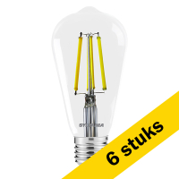 Sylvania Aanbieding: 6x Sylvania LED lamp E27 | Edison ST64 | Ultra Efficient | Filament | 2700K | 4W (60W)  LSY00521