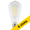 Aanbieding: 6x Sylvania LED lamp E27 | Edison ST64 | Filament | 2700K | Dimbaar | 7W (60W) LSY00463 - 1