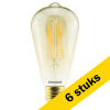 Aanbieding: 6x Sylvania LED lamp E27 | Edison ST64 | Filament | Goud | Dimbaar | 2500K | 6W (45W) LSY00461 - 1