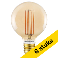 Sylvania Aanbieding: 6x Sylvania LED lamp E27 | Globe G95 | Vintage | Goud | 2000K | Dimbaar | 7W (50W)  LSY00485