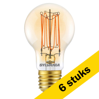 Sylvania Aanbieding: 6x Sylvania LED lamp E27 | Peer A60 | Vintage | Goud | 2000K | Dimbaar | 7W (45W)  LSY00481