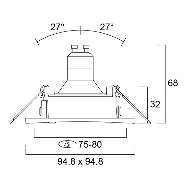 Sylvania Inset Trend 75 GU10 armatuur | Ø 95 mm | IP44 | Antraciet  LSY00762 - 2