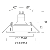 Sylvania Inset Trend 75 GU10 armatuur | Vierkant | IP44 | Aluminium  LSY00760 - 9