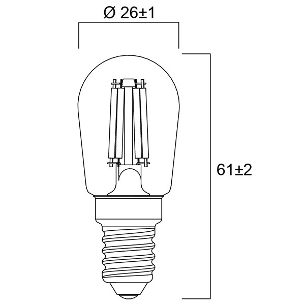 Sylvania LED lamp E14 | Kogel T26 | Filament | 2700K | 2.5W (25W) LSY00474 - 2