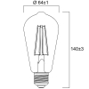 Sylvania LED lamp E27 | Edison ST64 | Filament | Goud | 2500K | Dimbaar | 6W (45W) LSY00460 - 2