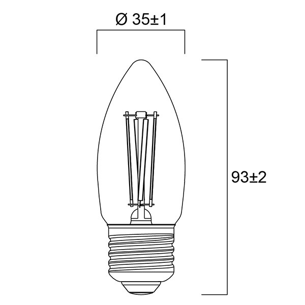 Sylvania LED lamp E27 | Kaars B35 | Mat | 2700K | 4.5W (40W)  LSY00408 - 2