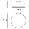 Sylvania LED plafondlamp | Ø 18 cm | Rond | 3000-4000K | 520 lumen | IP44 | 6W  LSY00327 - 8