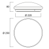 Sylvania LED plafondlamp | Ø 25 cm | Rond | 3000-4000K | 1025 lumen | IP44 | 12W  LSY00328 - 8