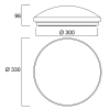 Sylvania LED plafondlamp | Ø 33 cm | Rond | 3000-4000K | 1550 lumen | IP44 | 18W  LSY00329 - 8