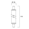 Sylvania R7S LED lamp | Staaflamp | 118mm | 2700K | 7.7W (60W) LSY00271 - 2