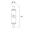 Sylvania R7S LED lamp | Staaflamp | 118mm | 2700K | 7.7W (60W)  LSY00271 - 2