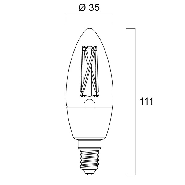 Sylvania Smart lamp E14 | Kaars | Filament | Helder | 2000-6500K | 4.9W (40W)  LSY00538 - 2