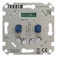 Tradim Led duo dimmer inbouw 2x 3-100W | Fase afsnijding (RC) | Tradim, 2600  LDR04028