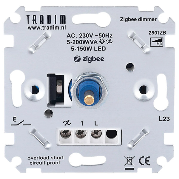 Tradim Zigbee dimmer inbouw 5-200W | Fase afsnijding (RC) | Tradim  LDR04046 - 1