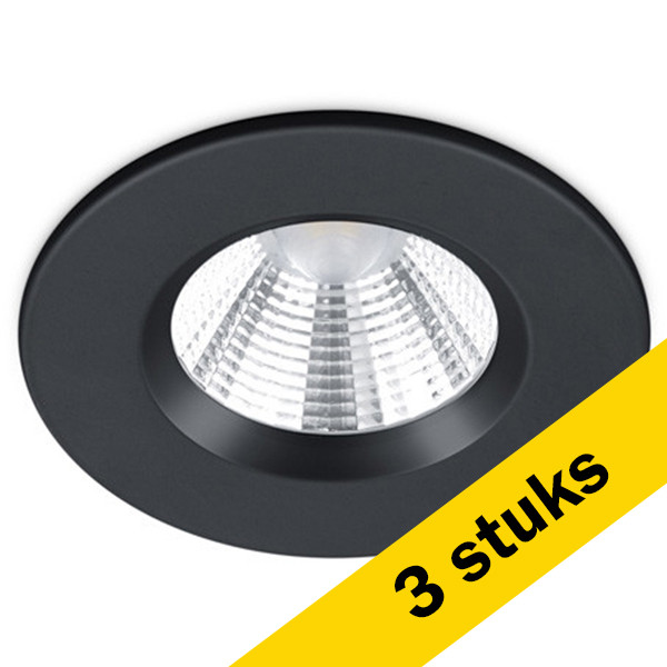 Trio Aanbieding: 3x Led inbouwspot | Rond | Zagros | Zwart | Dimbaar | Ø 72mm | IP65 | 5.5W  LTR00214 - 1