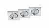 Aanbieding: 3x Led inbouwspot | Vierkant | Pamir | Chroom | Dimbaar | Ø 72mm | 5.5W