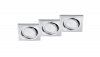 Aanbieding: 3x Led inbouwspot | Vierkant | Rila | Chroom | Ø 68mm | 5W LTR00052 - 1