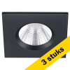 Aanbieding: 3x Led inbouwspot | Vierkant | Zagros | Zwart | Dimbaar | Ø 72mm | IP65 | 5.5W LTR00215 - 1