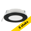 Aanbieding: 6x Led inbouwspot | Rond | Himal | Zwart | Ø 72mm | 2700K-4000K | IP65 |3.5W LTR00906 - 1