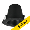 Aanbieding: 6x Led inbouwspot | Rond | Virunga | Zwart | Ø 95mm | 2300K-3000K-4000K | IP44 |6W LTR00902 - 1