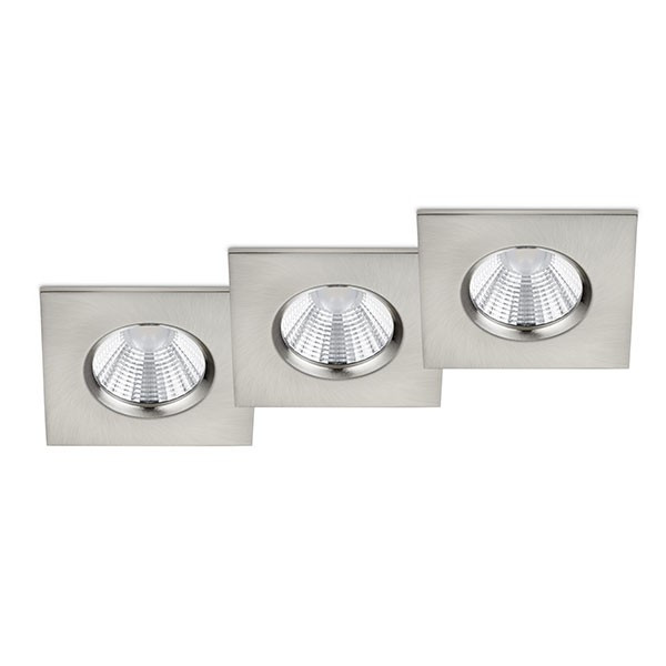 Trio Badkamer led inbouwspot Zagros IP65 vierkant dimbaar 5.5W (Trio, Nikkel mat, 3 stuk)  LTR00027 - 1