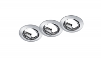 Trio Inbouwarmatuur Jura rond geschikt voor GU10 (Trio, Chroom, 3 stuks)  LTR00038
