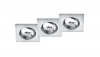 Inbouwarmatuur Jura vierkant geschikt voor GU10 (Trio, Chroom, 3 stuks) LTR00035 - 1