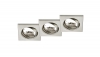 Inbouwarmatuur Jura vierkant geschikt voor GU10 (Trio, Nikkel, 3 stuks) LTR00036 - 1